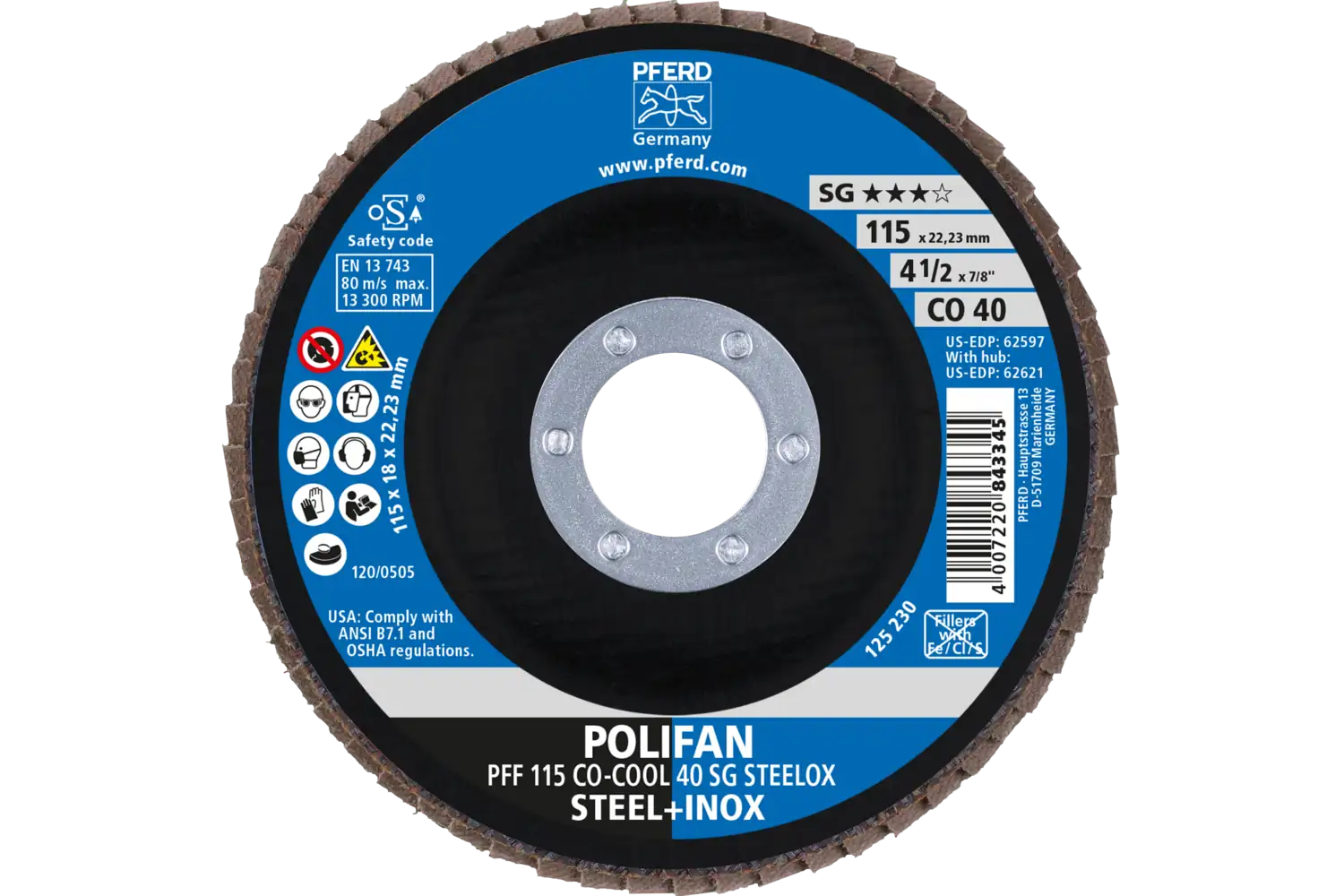 Disc lamelar frontal (POLIFAN) PFF 115 CO-COOL 40 SG STEELOX 2