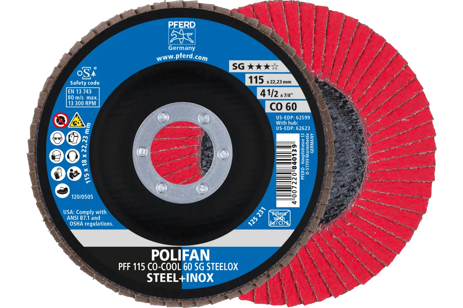 Disc lamelar frontal (POLIFAN) PFF 115 CO-COOL 60 SG STEELOX