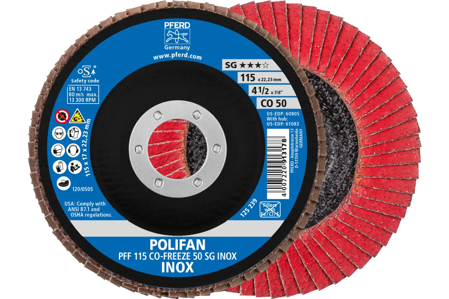 Disc lamelar frontal (POLIFAN) PFF 115 CO-FREEZE 50 SG INOX