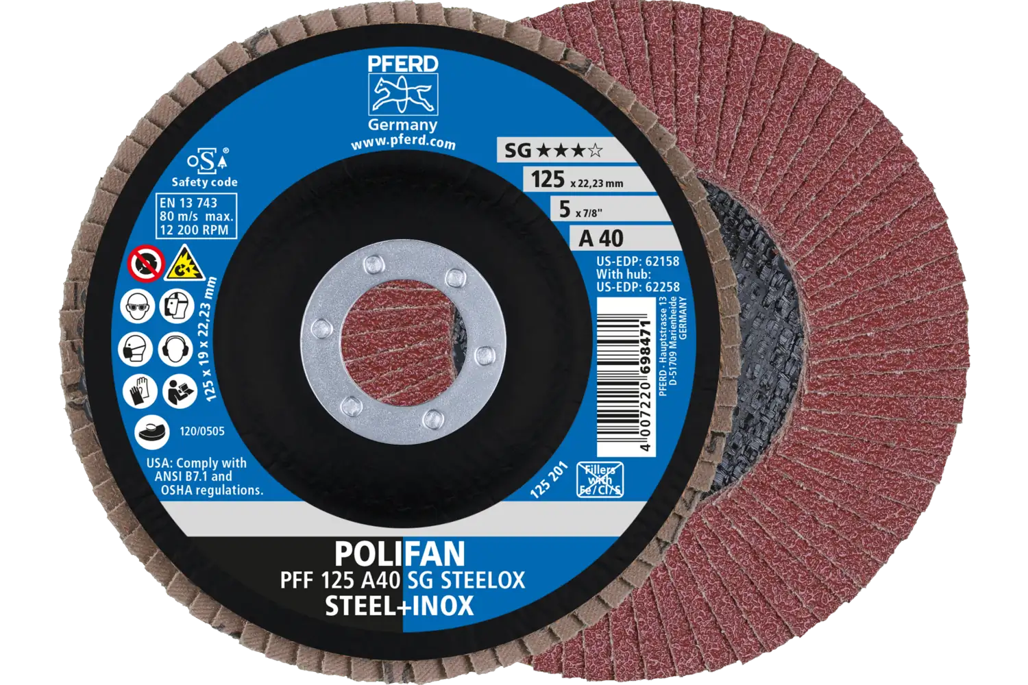Disc lamelar frontal (POLIFAN) PFF 125 A 40 SG STEELOX