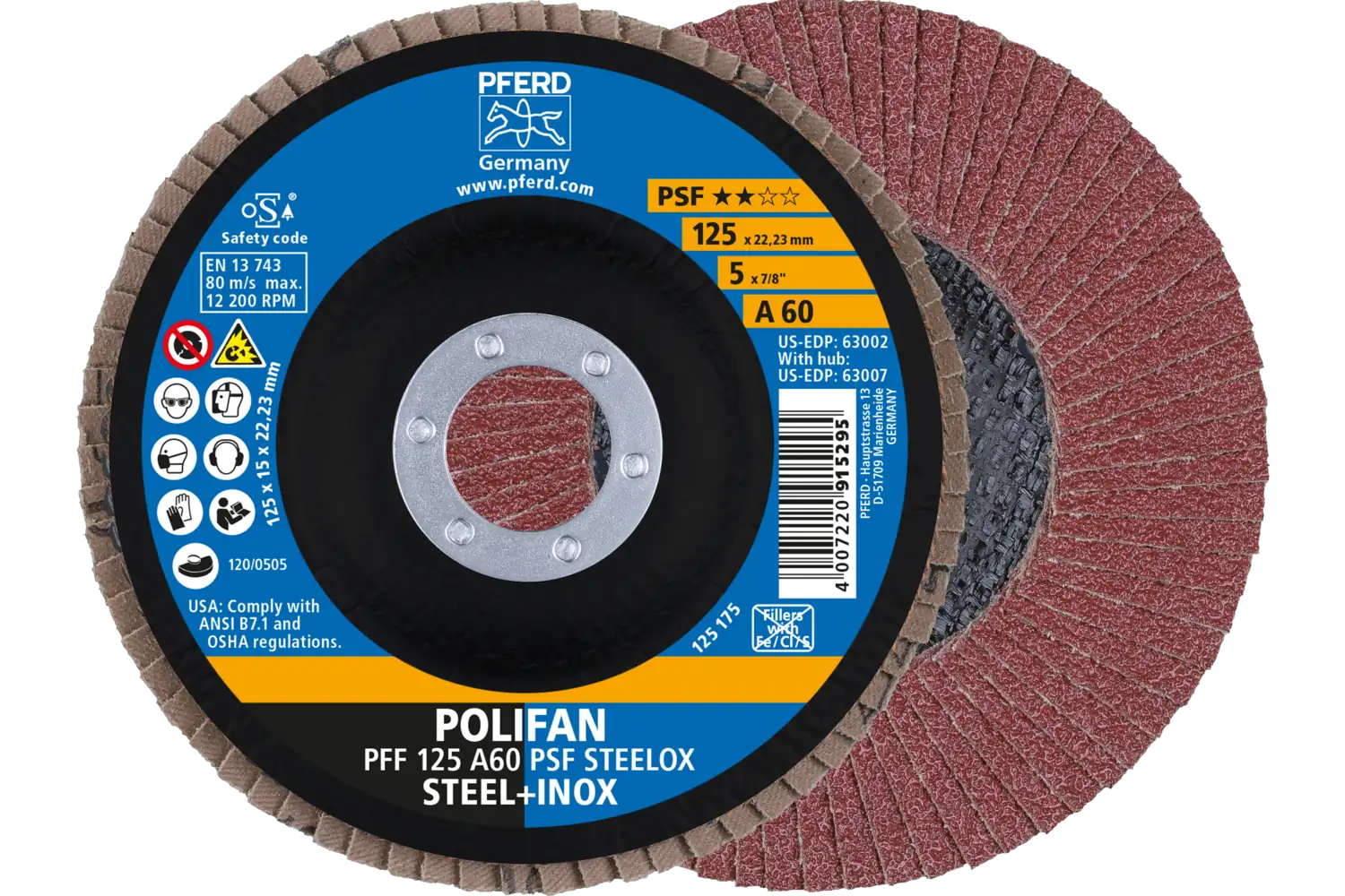 Disc lamelar frontal (POLIFAN) PFF 125 A 60 PSF STEELOX