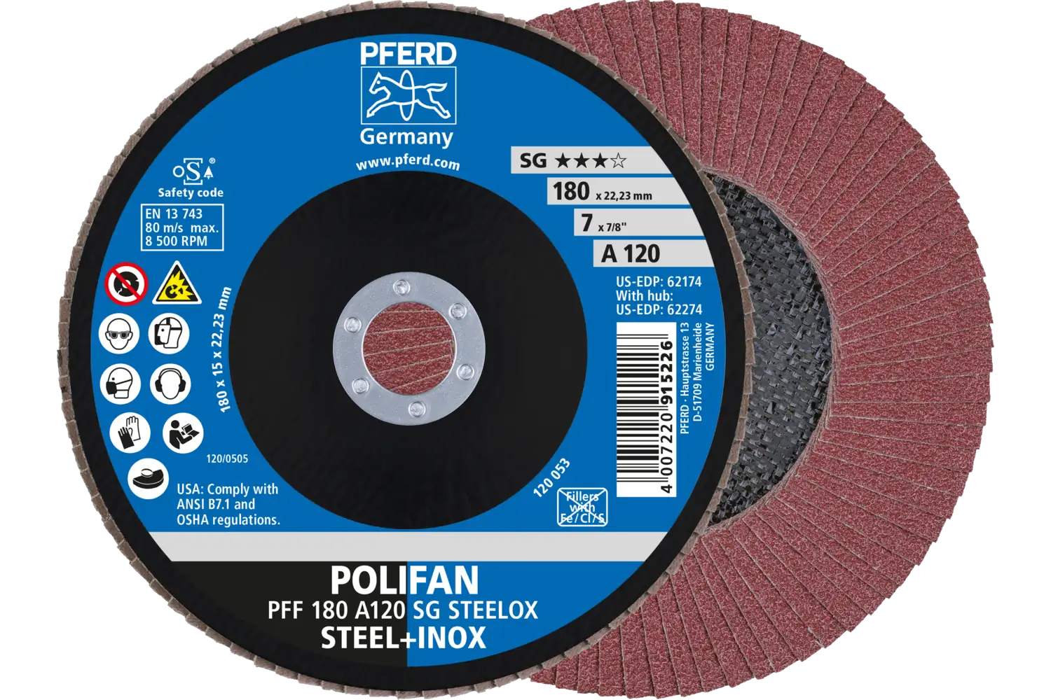 Disc lamelar frontal (POLIFAN) PFF 180 A 120 SG STEELOX