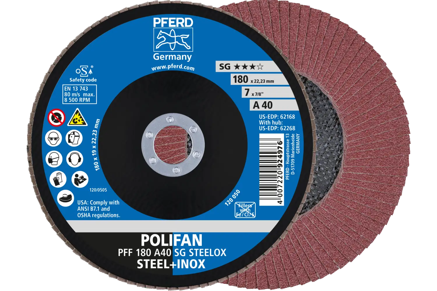Disc lamelar frontal (POLIFAN) PFF 180 A 40 SG STEELOX