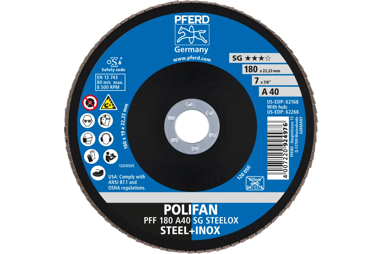 Disc lamelar frontal (POLIFAN) PFF 180 A 40 SG STEELOX
