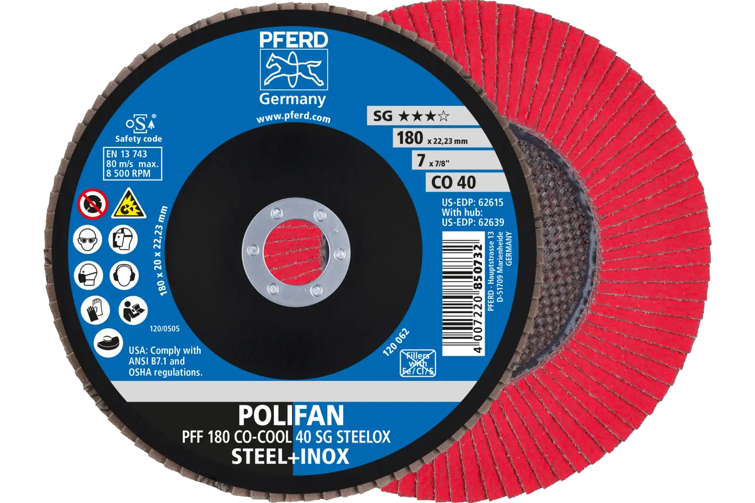 Disc lamelar frontal (POLIFAN) PFF 180 CO-COOL 40 SG STEELOX