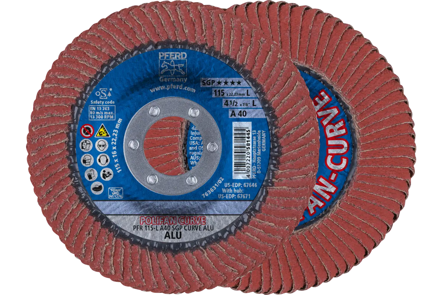 Disc lamelar frontal (POLIFAN) PFR 115-L A 40 SGP CURVE ALU