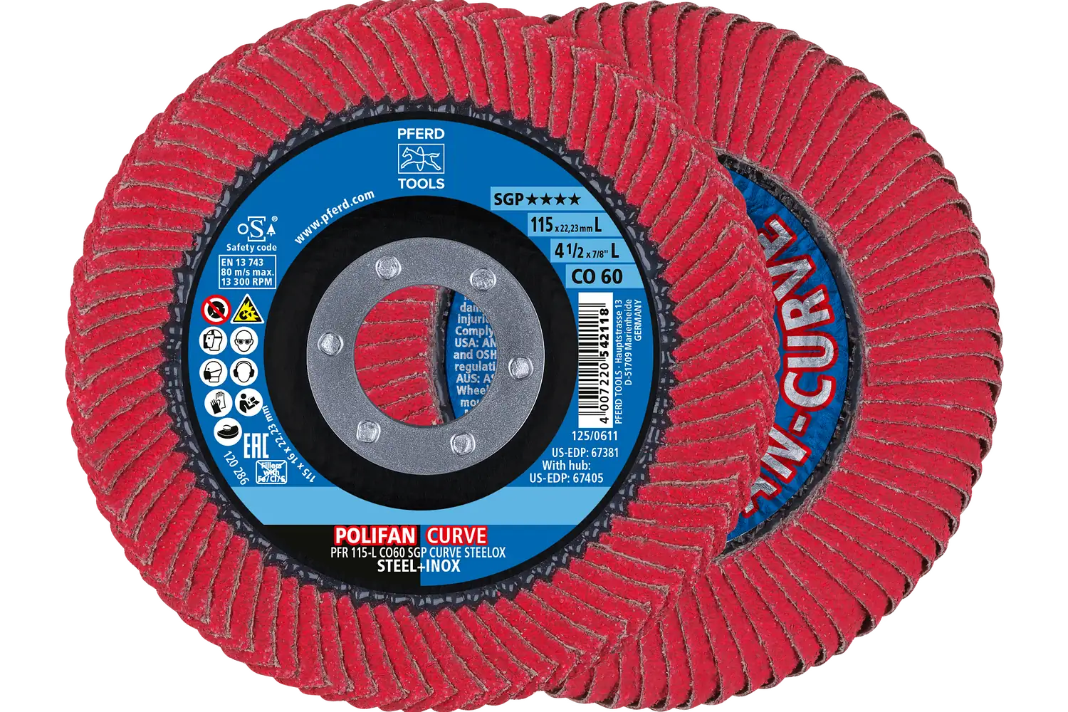 Disc lamelar frontal (POLIFAN) PFR 115-L CO 60 SGP CURVE STEELOX