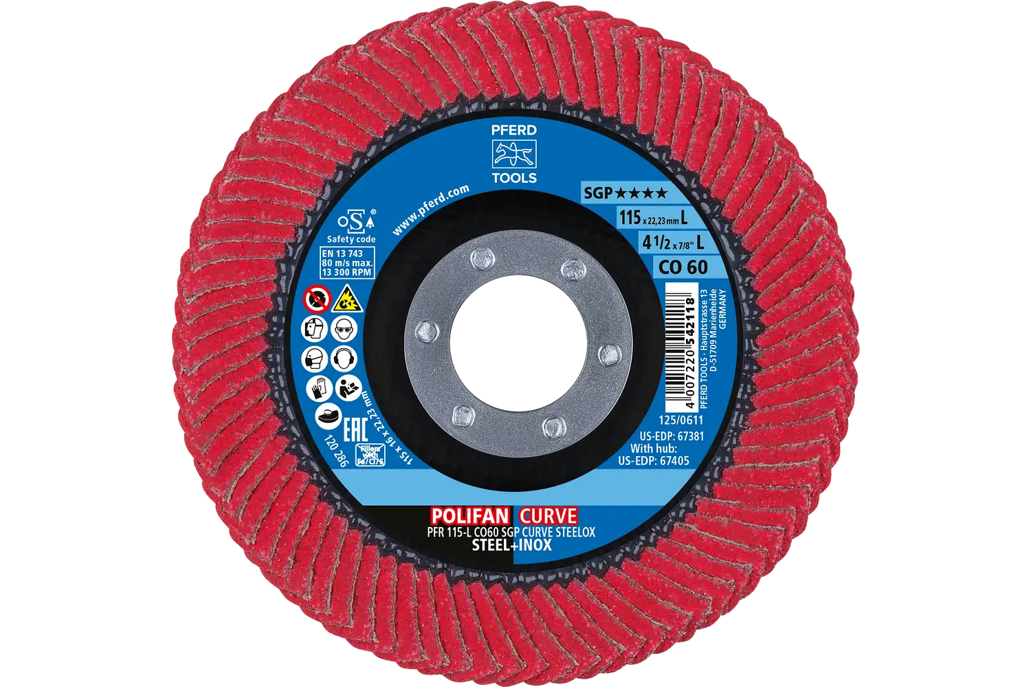 Disc lamelar frontal (POLIFAN) PFR 115-L CO 60 SGP CURVE STEELOX 2