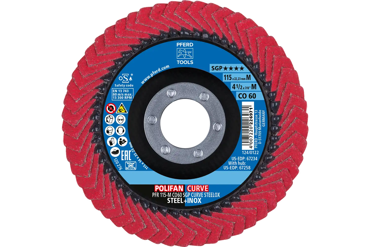 Disc lamelar frontal (POLIFAN) PFR 115-M CO 60 SGP CURVE STEELOX 2