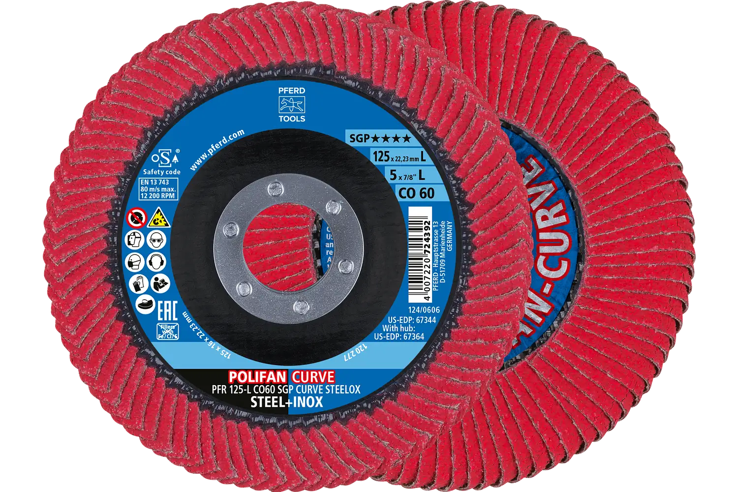 Disc lamelar frontal (POLIFAN) PFR 125-L CO 60 SGP CURVE STEELOX