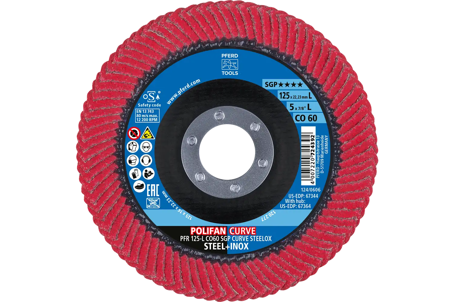 Disc lamelar frontal (POLIFAN) PFR 125-L CO 60 SGP CURVE STEELOX 2