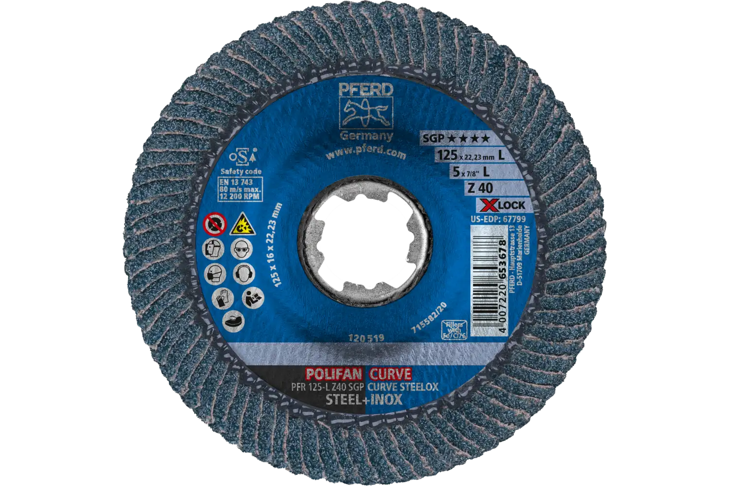 Disc lamelar frontal curb (PFR) PFR 125-L Z 40 SGP CURVE STEELOX/X-LOCK 2
