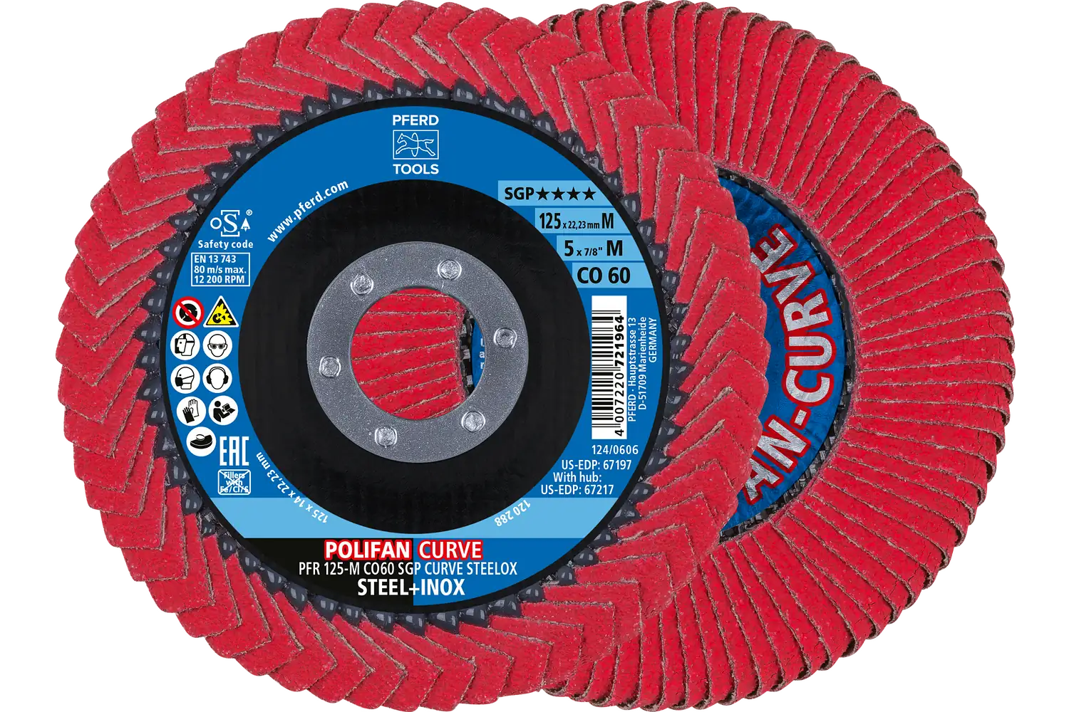 Disc lamelar frontal (POLIFAN) PFR 125-M CO 60 SGP CURVE STEELOX