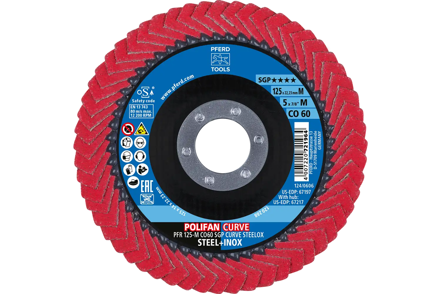 Disc lamelar frontal (POLIFAN) PFR 125-M CO 60 SGP CURVE STEELOX 2