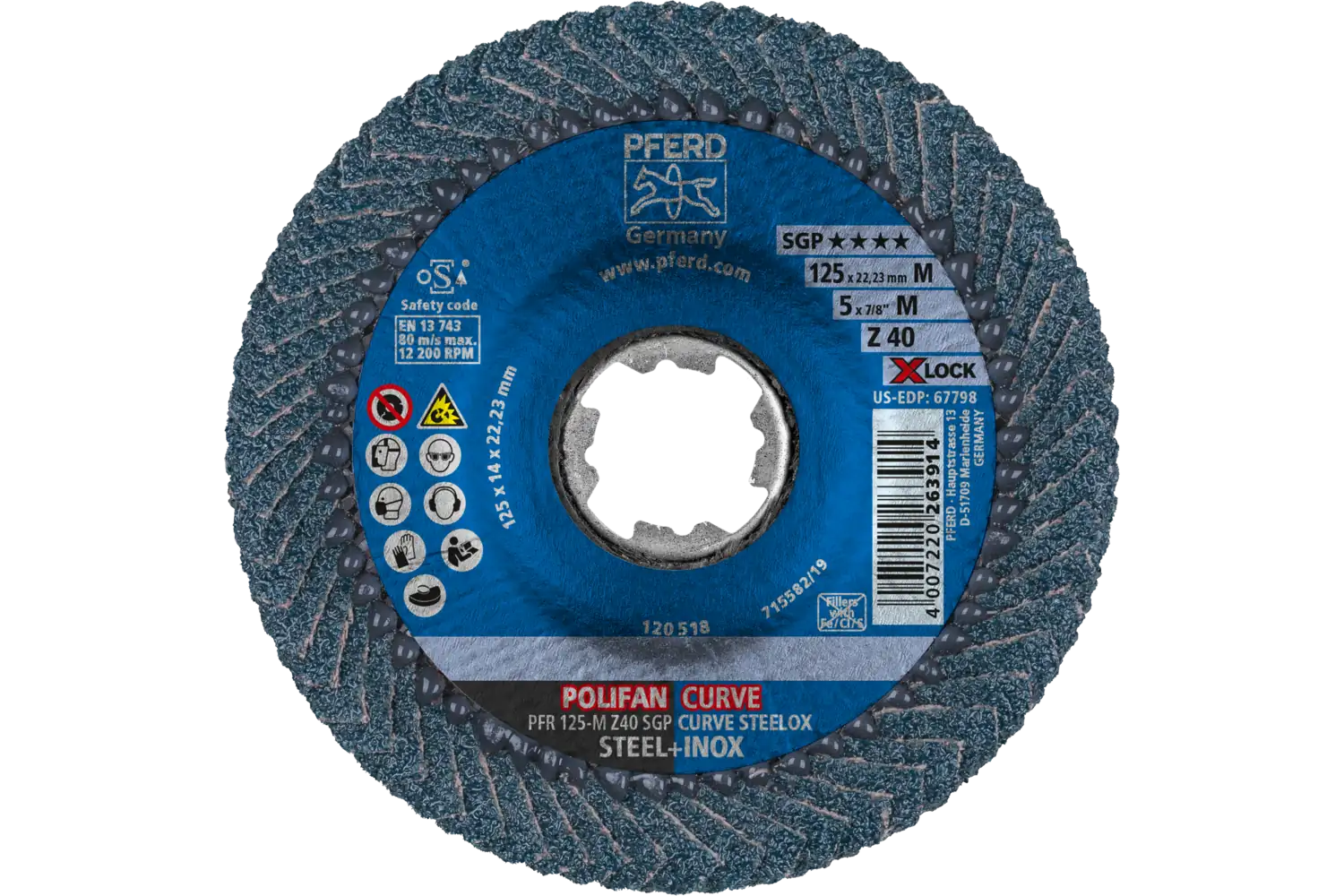 Disc lamelar frontal curb (PFR) PFR 125-M Z 40 SGP CURVE STEELOX/X-LOCK 2