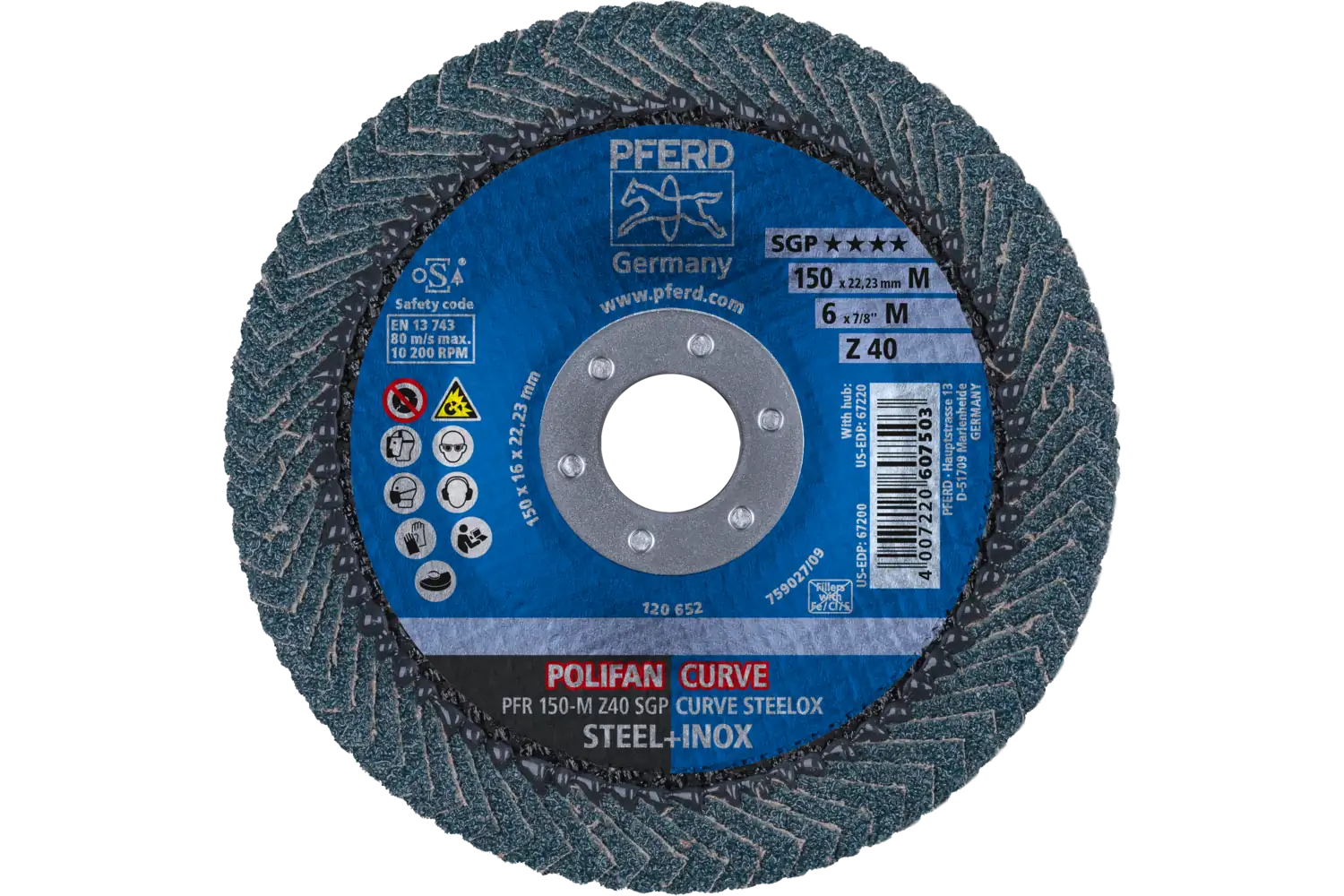 Disc lamelar frontal (POLIFAN) PFR 150-M Z 40 SGP CURVE STEELOX 2