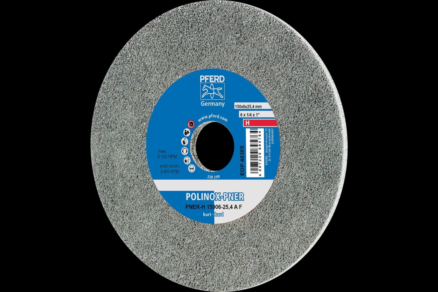 Corp abraziv nețesut cu tijă (POLINOX) PNER-H 15006-25,4 A F