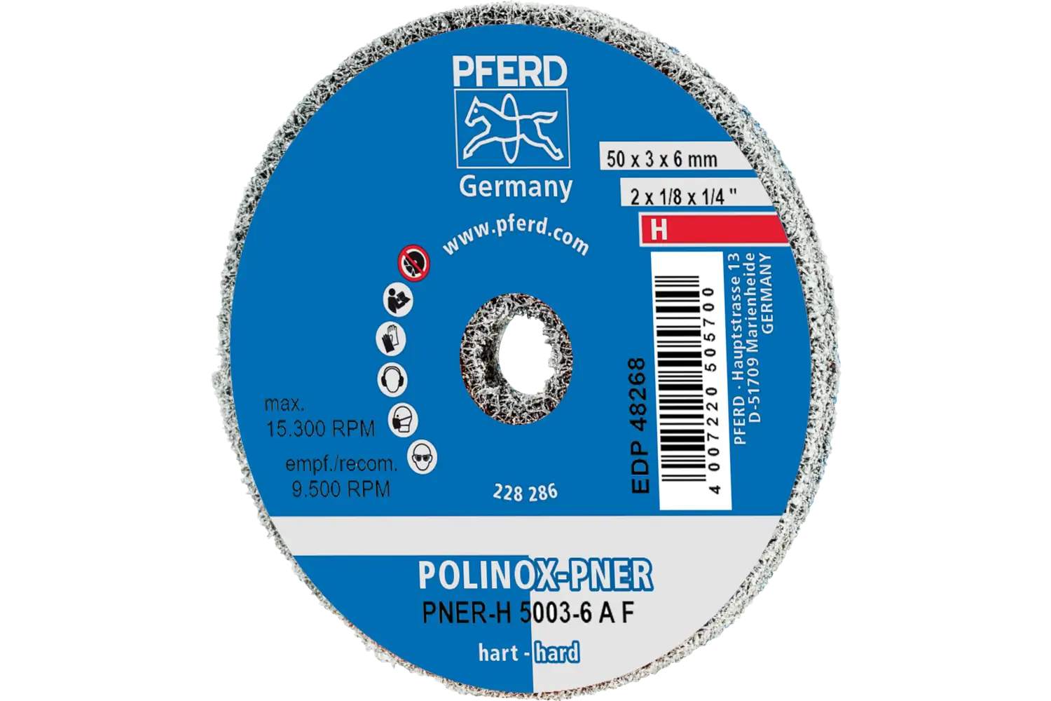 Corp abraziv nețesut cu tijă (POLINOX) PNER-H 5003-6 A F