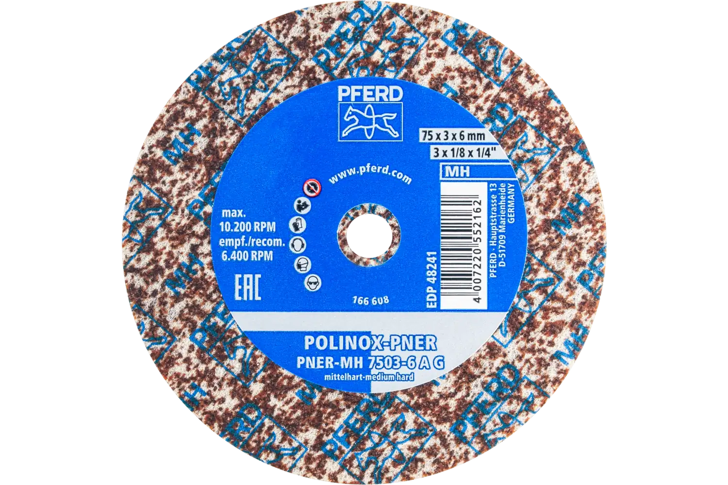 Corp abraziv nețesut cu tijă (POLINOX) PNER-MH 7503-6 A G