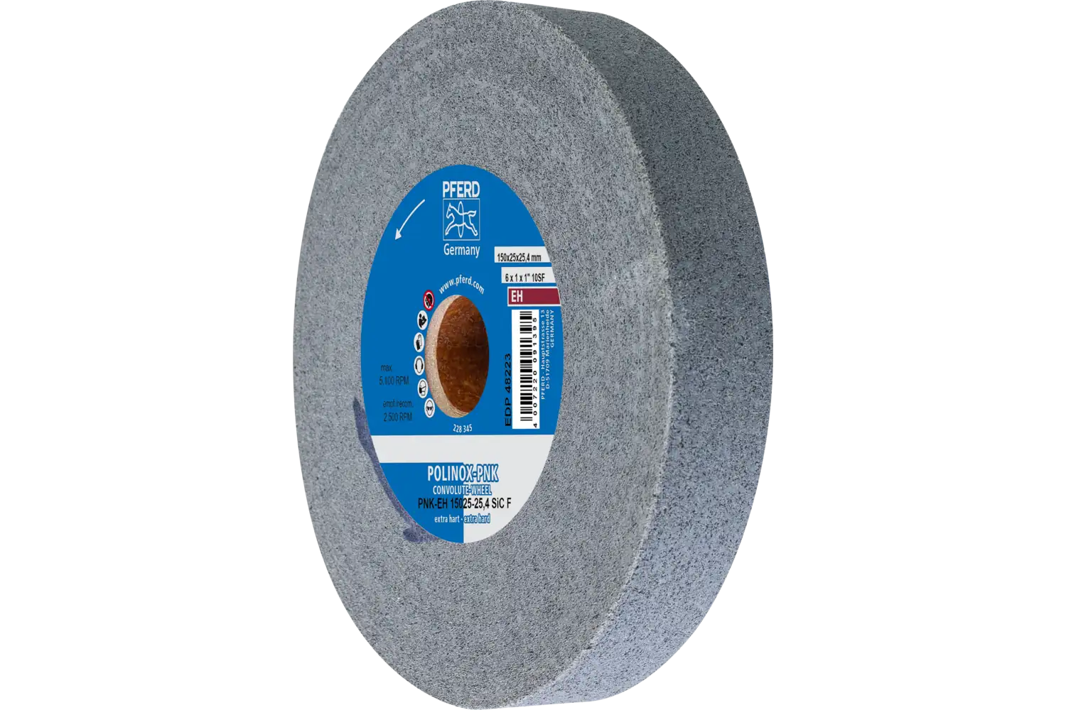 Corp abraziv nețesut cu tijă (POLINOX) PNK-EH 15025-25,4 SiC F