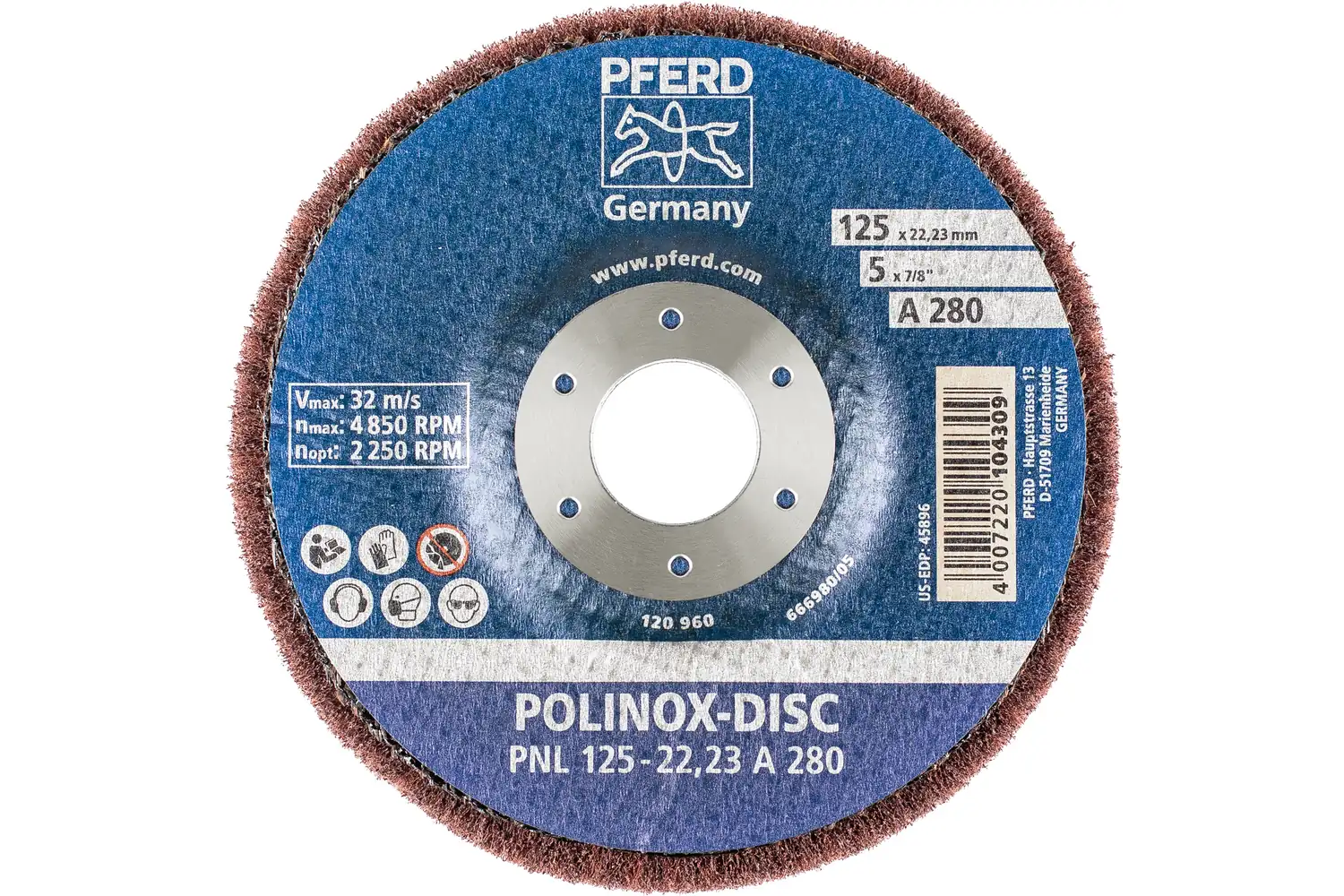Corp abraziv nețesut cu tijă (POLINOX) PNL 125-22,23 A 280 3