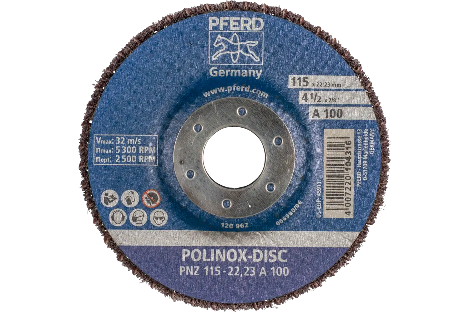 Corp abraziv nețesut cu tijă (POLINOX) PNZ 115-22,23 A 100 3