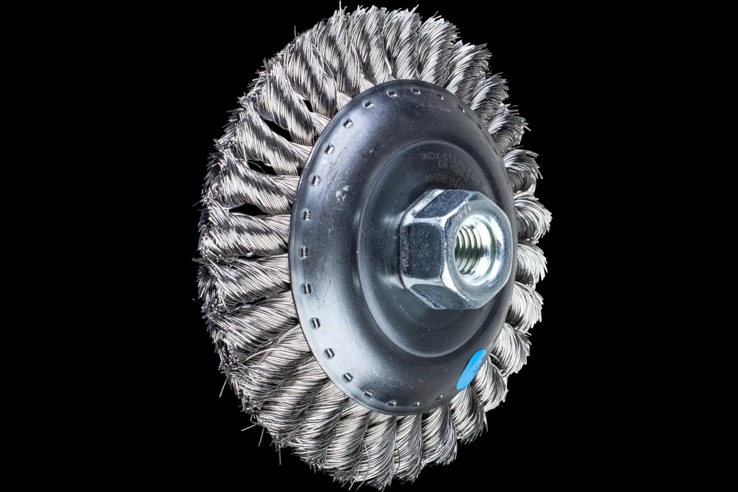 Perie industrială din sârmă de oțel POS KBG 12515/M14 INOX 0,35