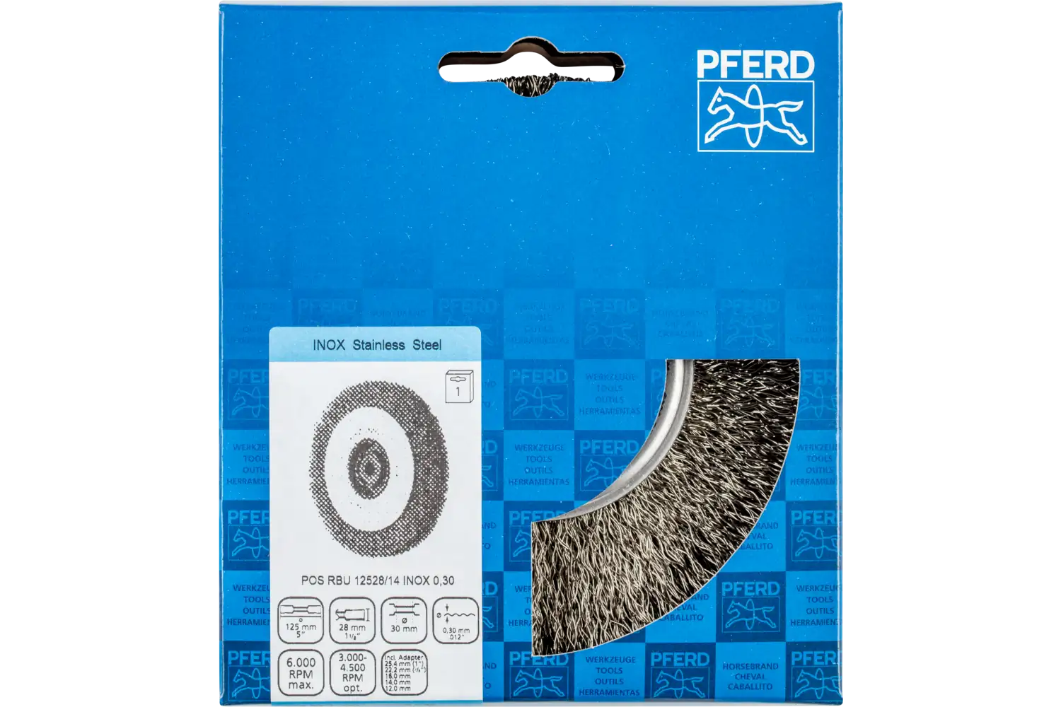 Perie circulară din sârmă de oțel POS RBU 12528/14,0 INOX 0,30