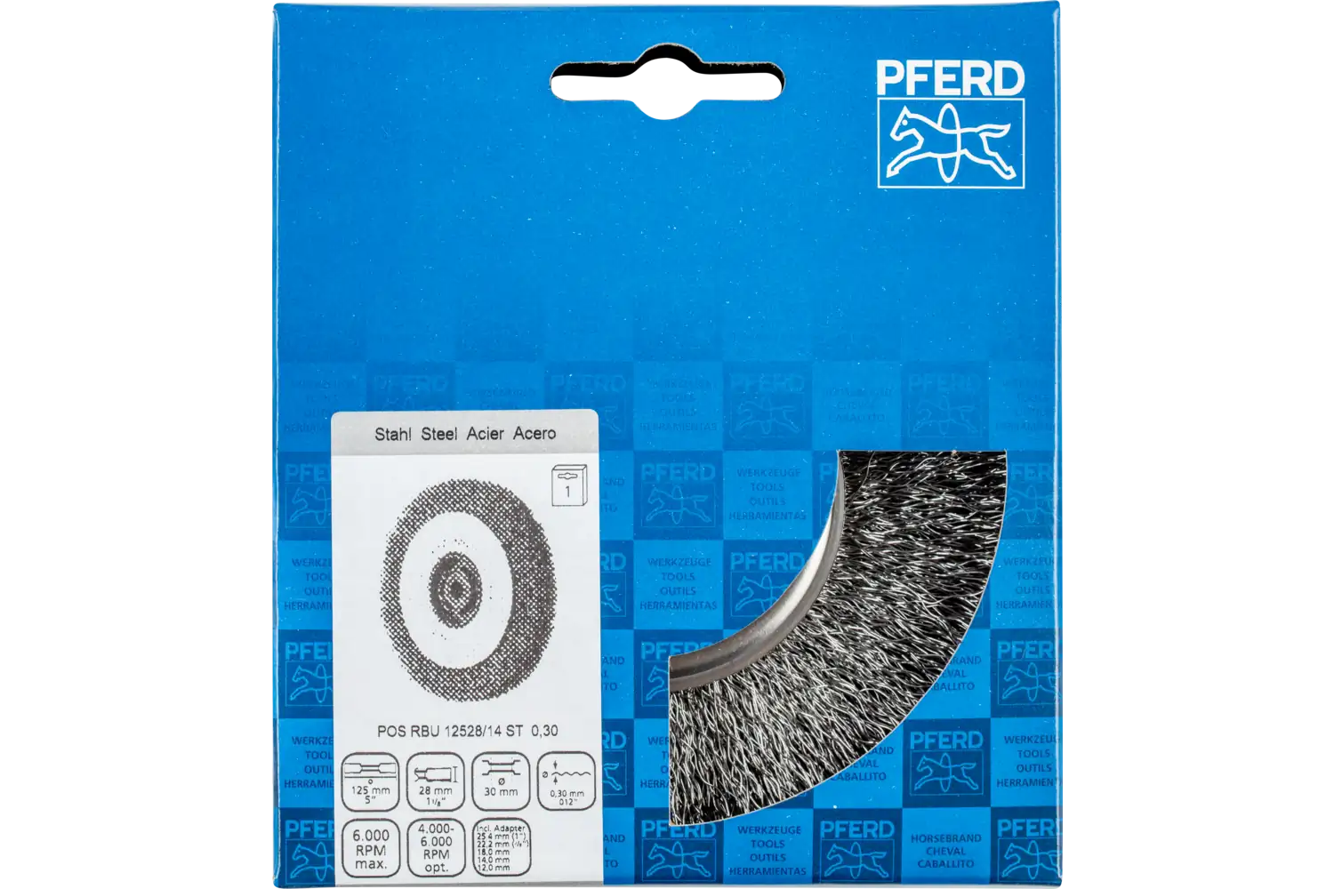 Perie circulară din sârmă de oțel POS RBU 12528/14,0 ST 0,30