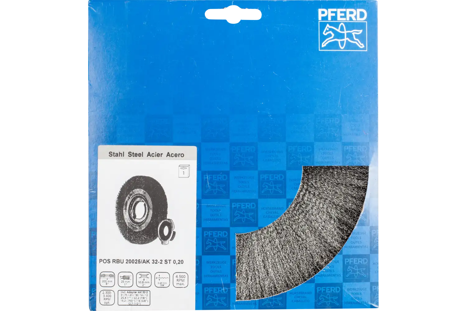 Perie circulară din sârmă de oțel POS RBU 20025/AK32-2 ST 0,20 2