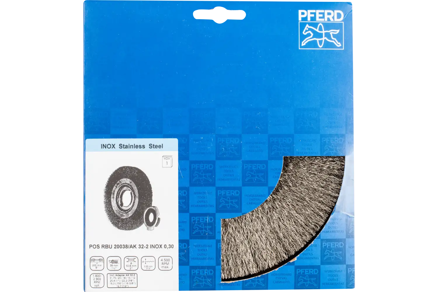 Perie circulară din sârmă de oțel POS RBU 20038/AK32-2 INOX 0,30 2