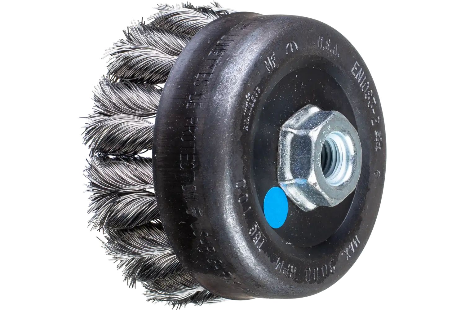 Perie tip oală împletită din sârmă de oțel POS TBG 100/M14 CT INOX 0,35