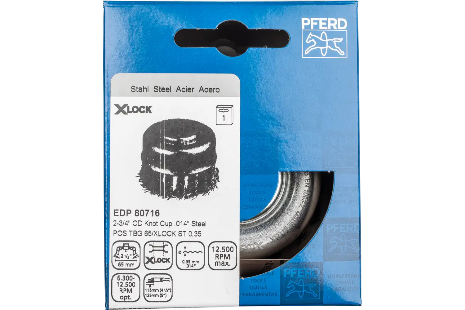 Perie tip oală împletită din sârmă de oțel POS TBG 65/X-LOCK ST 0,35 2