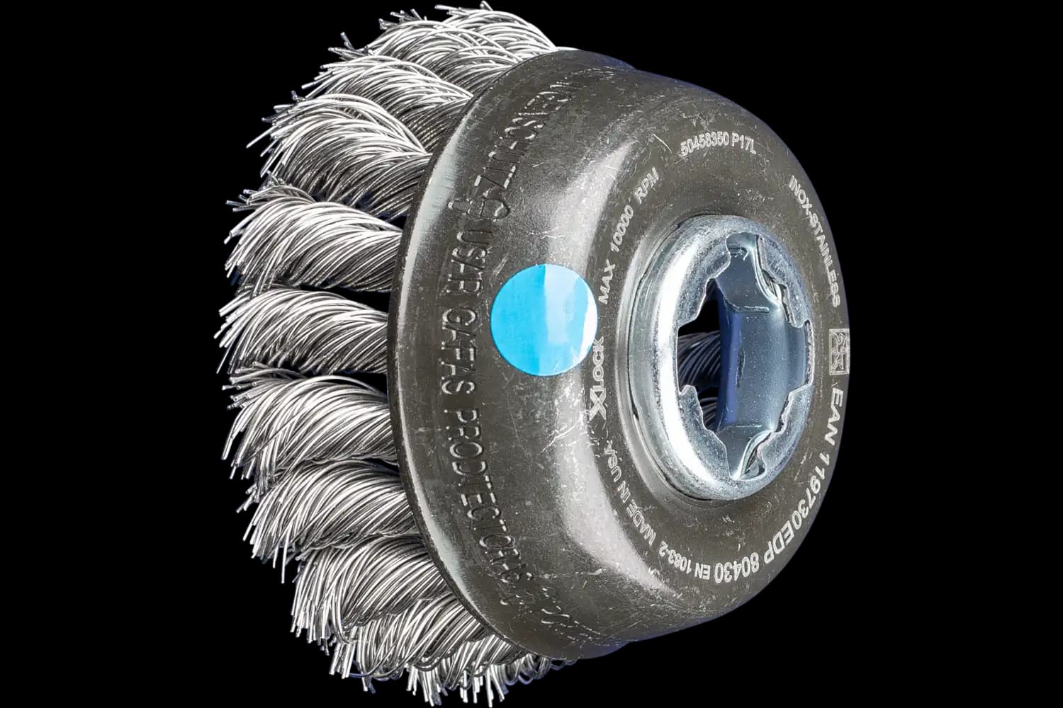 Perie tip oală împletită din sârmă de oțel POS TBG 80/X-LOCK INOX 0,50