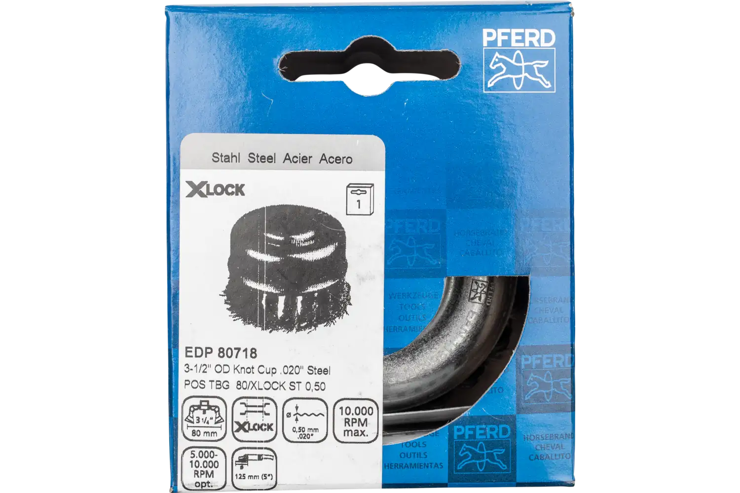 Perie tip oală împletită din sârmă de oțel POS TBG 80/X-LOCK ST 0,50 2
