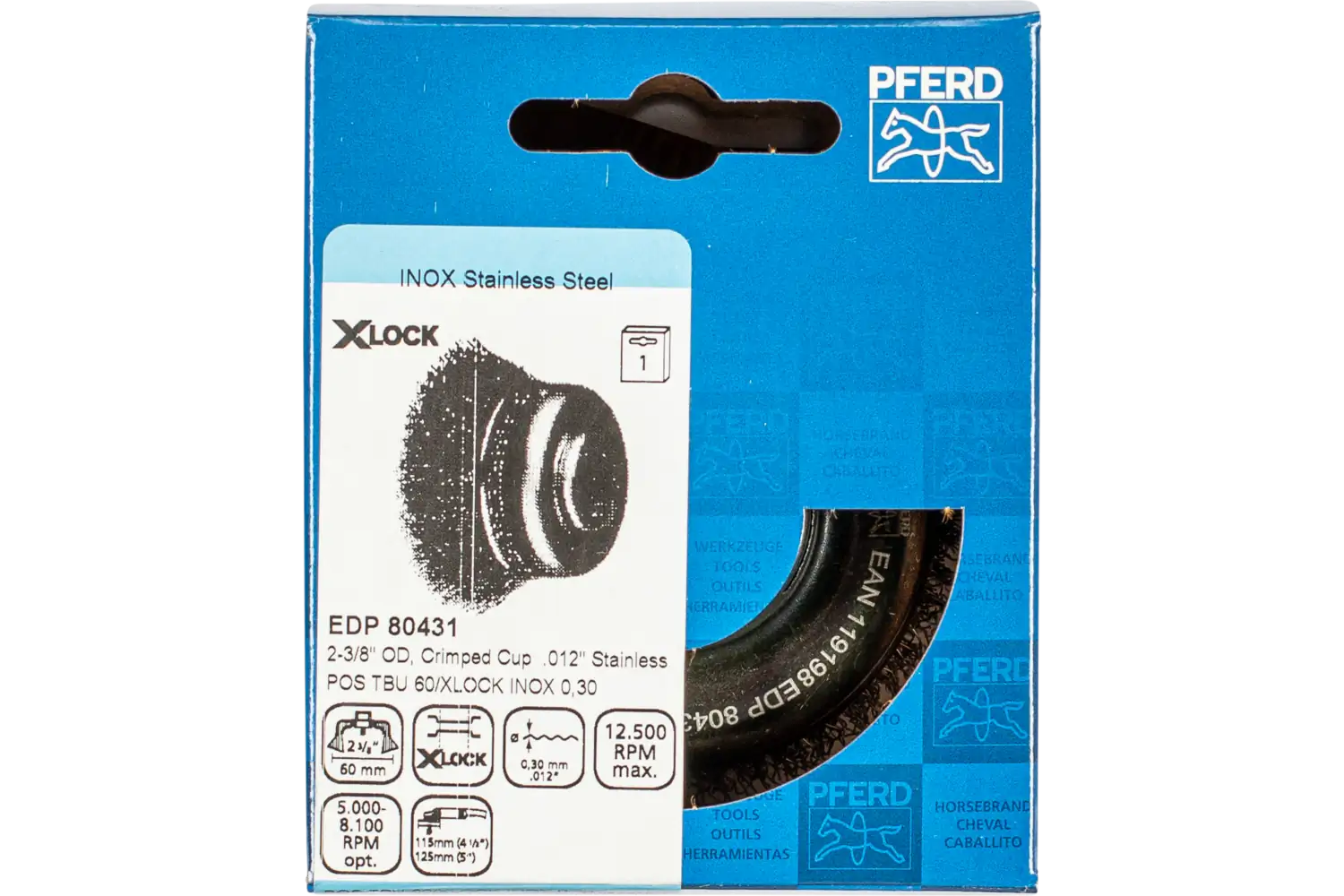 Perie tip oală din sârmă de oțel POS TBU 60/X-LOCK INOX 0,30 2
