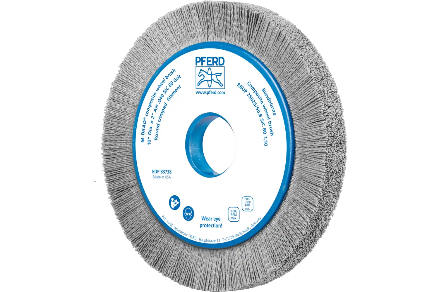 Perie circulară din tije abrazive SiC (siliciu-carbură) RBUP 25025/50,8 SiC 80 1,10
