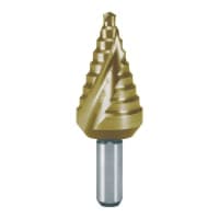 Burghiu treptat, HSS, TiN, canelat spiralat cu varf ras incrucisat, varianta scurta 101061T 4