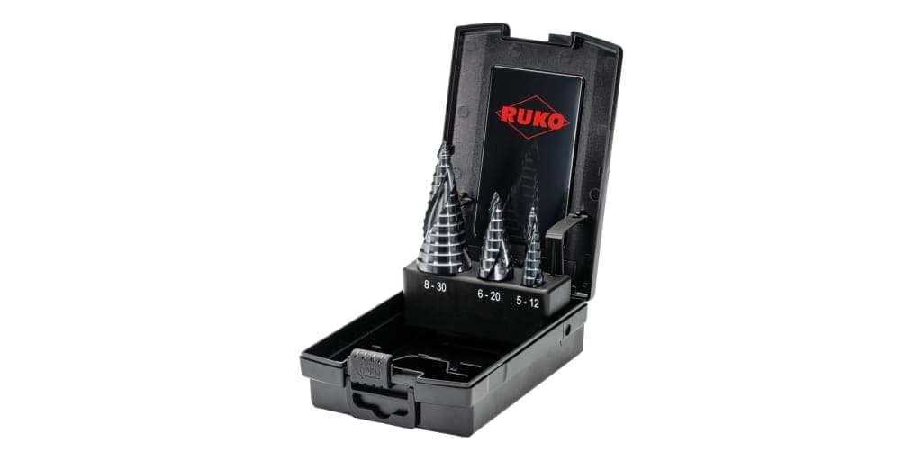 Set burghie treptate ULTIMATECUT HSS FLOWSTEP® 0/9, 1, 2 în carcasă de plastic - 3 buc. 101626PRO 2