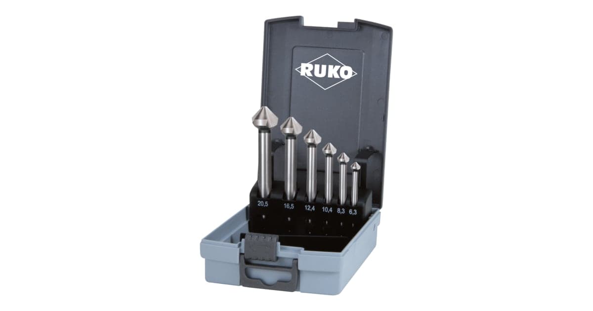 Set de freze DIN 335 tip C 90° HSS cu tijă cilindrică lungă - 6 buc. 102158RO