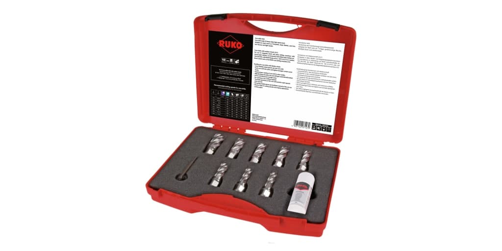 Set carote HSS cu prindere Weldon - 10 piese 108810 2