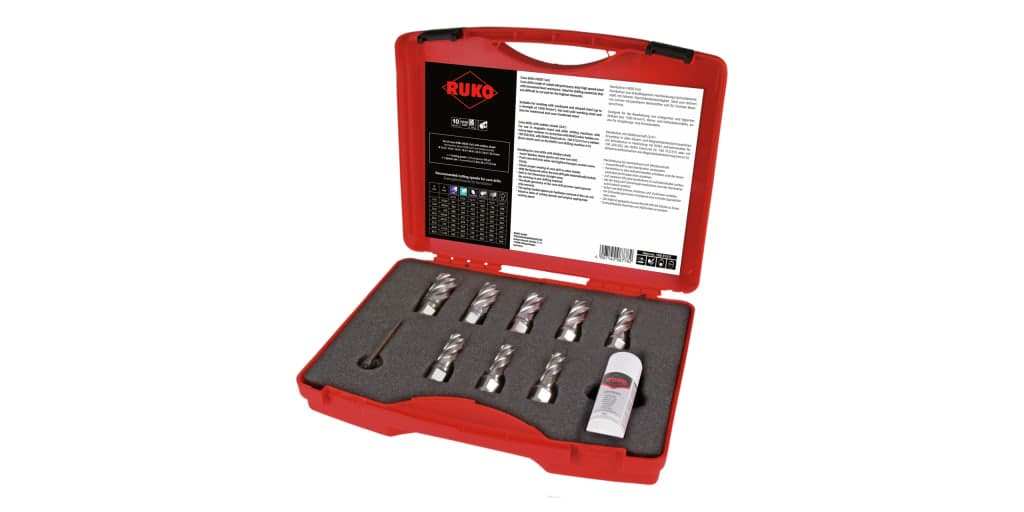 Set carote HSS cu prindere Weldon - 10 piese 108810E 2