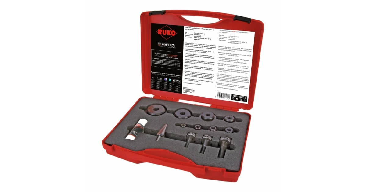 Set ștanțe manuale cu rulment pentru tablă - 13 piese 109003K