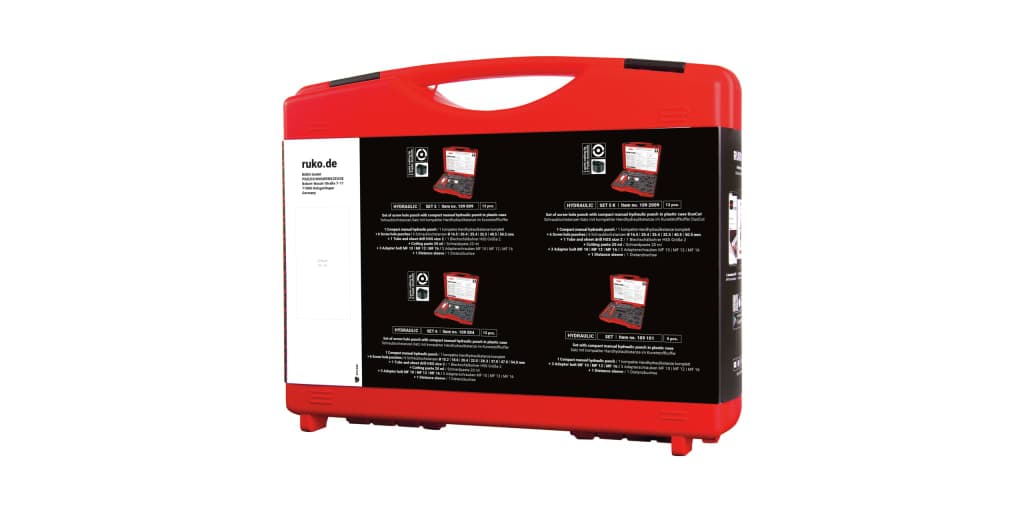 Set ștanțe manuale pentru tablă cu pompă hidraulică manuală - 12 piese 109009 2