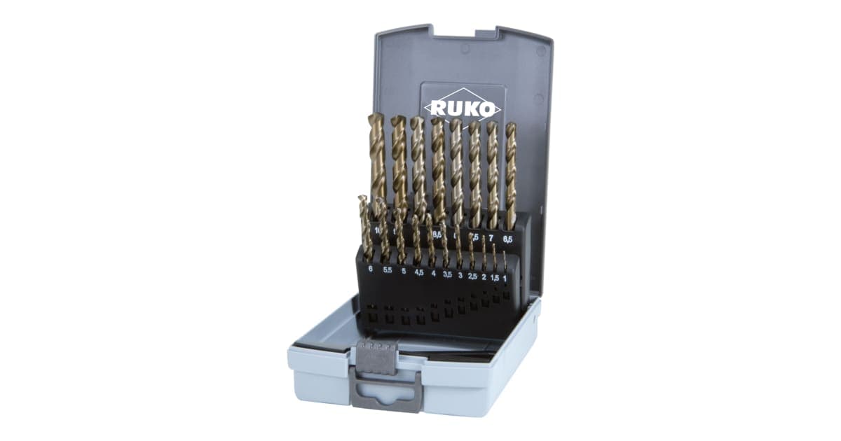 Set burghie elicoidale HSS-Co 5 (pentru inox) - 19 piese 215214RO