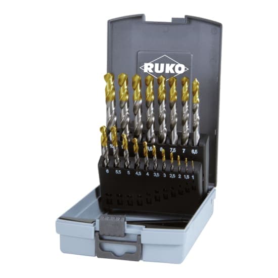 Set burghie elicoidale DIN 338 Tip N HSS cu acoperire TiN - 19 buc. 2501214TRO 3