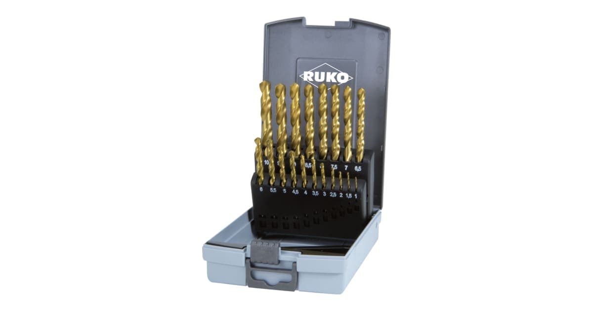 Set burghie elicoidale HSS-TiN - 19 piese 250214TRO