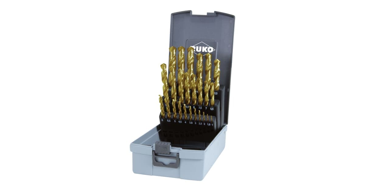 Set burghie elicoidale HSS-TiN - 25 piese 250215TRO