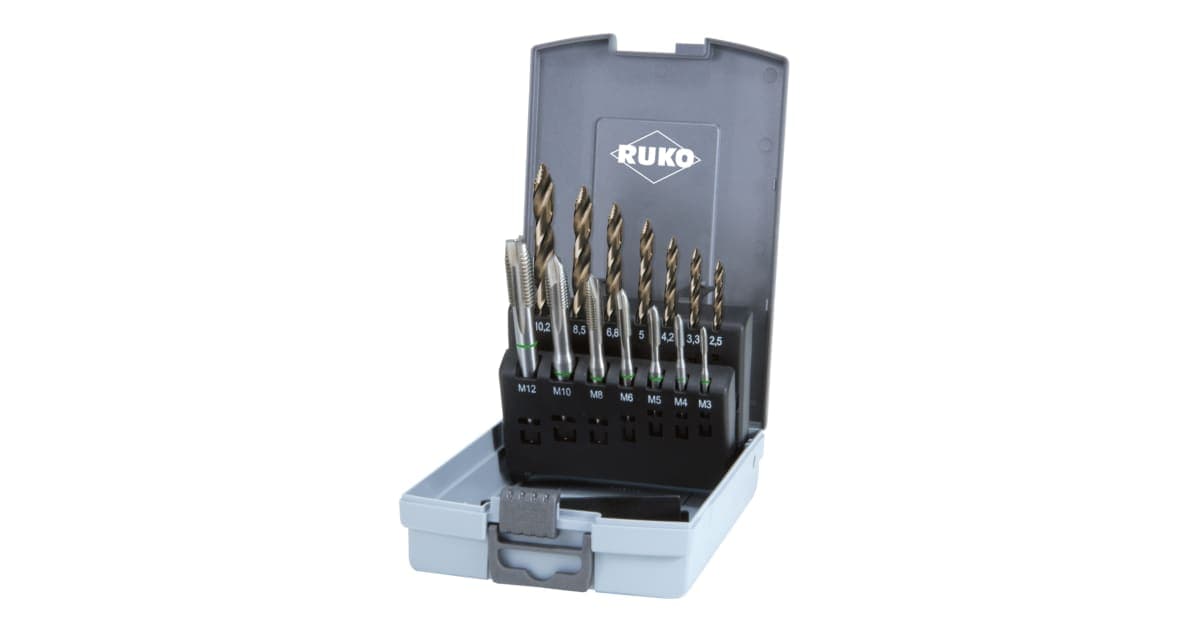 Set scule pentru filetat HSS - piese, forma B, HSS-Co 5 + ULTIMATECUT Burghiu elicoidal DIN 338 Tip FLOWSTEP® HSS-Co 5 259048ERO