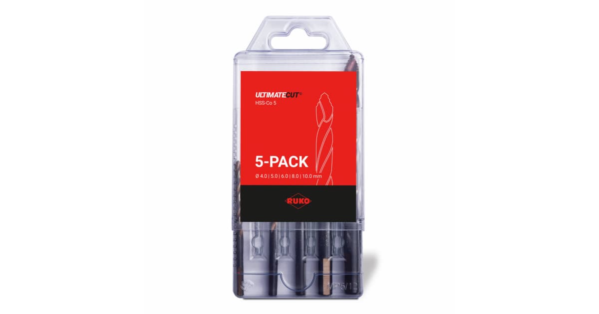 Pachet 5 set de burghie elicoidale ULTIMATECUT DIN 338 Tip FLOWSTEP® HSS-Co 5 - 5 buc. 259205ERO